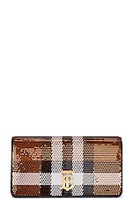 Burberry Lola Sequin Check Chain Wallet Bag in Dark Birch Brown, view 3, click to view large image.