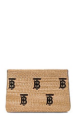 Burberry Duncan Pouch in Natural & Black, view 1, click to view large image.