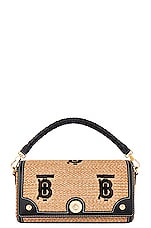 Burberry Small Note Shoulder Bag in Natural & Black, view 1, click to view large image.
