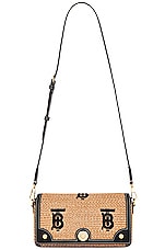 Burberry Small Note Shoulder Bag in Natural & Black, view 6, click to view large image.
