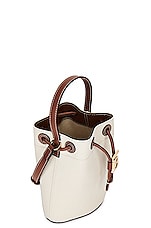Burberry Mini Drawstring Bucket Bag in Natural & Malt Brown, view 5, click to view large image.