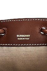 Burberry Mini Drawstring Bucket Bag in Natural & Malt Brown, view 6, click to view large image.