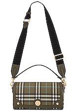 Burberry Small Note Shoulder Bag in Olive Green, view 1, click to view large image.