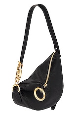 Burberry Small Knight Hobo Bag in Black, view 4, click to view large image.