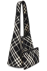 Burberry Small Hobo Bag in Black & Calico, view 4, click to view large image.