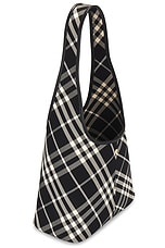 Burberry Small Hobo Bag in Black & Calico, view 5, click to view large image.