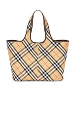 Burberry Medium EW Tote Bag in Sand, view 1, click to view large image.