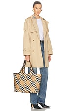 Burberry Medium EW Tote Bag in Sand, view 2, click to view large image.