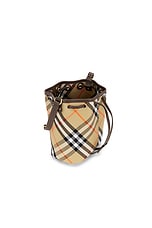 Burberry Mini Drawstring Bucket Bag in Sand, view 5, click to view large image.