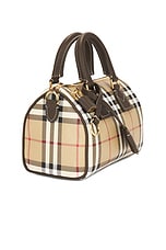 Burberry Mini Bowling Bag in Vintage Check & Military, view 5, click to view large image.