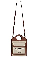 Burberry Canvas Pocket Bag in Natural & Malt Brown, view 6, click to view large image.