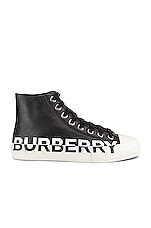 Burberry Larkhall Logo High Top Sneakers in Black | FWRD