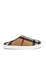 Burberry Homie Slippers in Archive Beige, view 1, click to view large image.