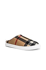 Burberry Homie Slippers in Archive Beige, view 2, click to view large image.