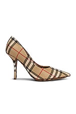 Burberry Aubri Pumps in Archive Beige Check, view 1, click to view large image.