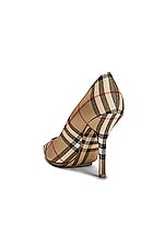 Burberry Aubri Pumps in Archive Beige Check, view 3, click to view large image.