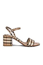Burberry Cornwall Sandals in Archive Beige Check, view 1, click to view large image.
