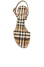 Burberry Cornwall Sandals in Archive Beige Check, view 4, click to view large image.