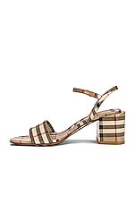 Burberry Cornwall Sandals in Archive Beige Check, view 5, click to view large image.
