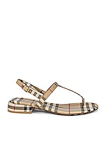 Burberry Emily Check Sandals in Archive Beige IP Check, view 1, click to view large image.