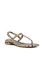 Burberry Emily Check Sandals in Archive Beige IP Check, view 2, click to view large image.