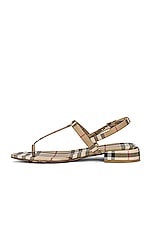 Burberry Emily Check Sandals in Archive Beige IP Check, view 5, click to view large image.