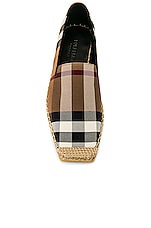 Burberry Alport Flat Espadrilles in Birch Brown Check, view 4, click to view large image.