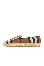 Burberry Alport Flat Espadrilles in Birch Brown Check, view 5, click to view large image.