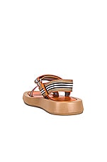 Burberry Eve Sandals in Gold Honey, view 3, click to view large image.