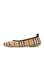 Burberry Ralf Ballerina Flats in Archive Beige IP Check, view 5, click to view large image.