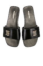 Burberry Sloane Flat Sandal in Black, view 4, click to view large image.