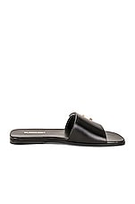 Burberry Sloane Flat Sandal in Black, view 6, click to view large image.
