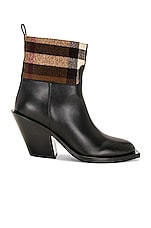 Burberry Danielle Low Boot in Black & Dark Birch Brown, view 1, click to view large image.
