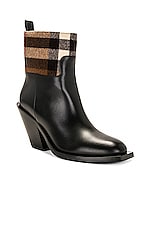 Burberry Danielle Low Boot in Black & Dark Birch Brown, view 2, click to view large image.
