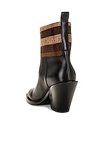 Burberry Danielle Low Boot in Black & Dark Birch Brown, view 3, click to view large image.