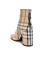 Burberry Anita 85 Low Boot in Archive Beige Check, view 3, click to view large image.