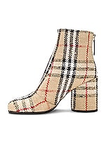 Burberry Anita 85 Low Boot in Archive Beige Check, view 5, click to view large image.