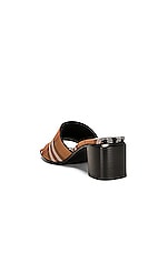 Burberry Wilma Sandal in Dark Birch Brown Check, view 3, click to view large image.