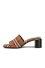 Burberry Wilma Sandal in Dark Birch Brown Check, view 5, click to view large image.