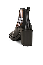 Burberry Leather Ankle Boot in Black, view 3, click to view large image.