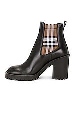 Burberry Leather Ankle Boot in Black, view 5, click to view large image.
