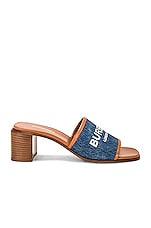Burberry Wilma Sandal in Tan & Denim, view 1, click to view large image.