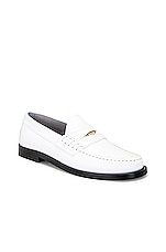 Burberry Leather Loafer in Optic White, view 2, click to view large image.