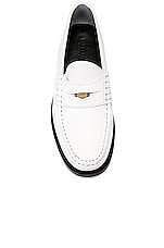 Burberry Leather Loafer in Optic White, view 4, click to view large image.