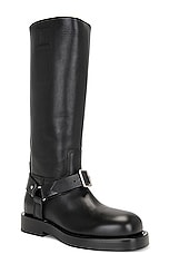 Burberry Saddle Boot in Black, view 2, click to view large image.