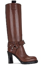 Burberry Stirrup High Boot in Walnut, view 1, click to view large image.