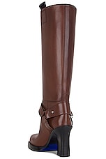 Burberry Stirrup High Boot in Walnut, view 3, click to view large image.