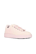 Burberry Knit Sneaker in Cameo IP Check, view 2, click to view large image.
