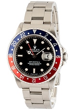 Bob's Watches x FWRD Renew Rolex Gmt-Master Ii Ref 16710T Pepsi in Stainless Steel, Red, & Blue, view 1, click to view large image.
