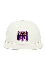 By Parra Fast Food Logo 6 Panel Hat in Off White, view 1, click to view large image.